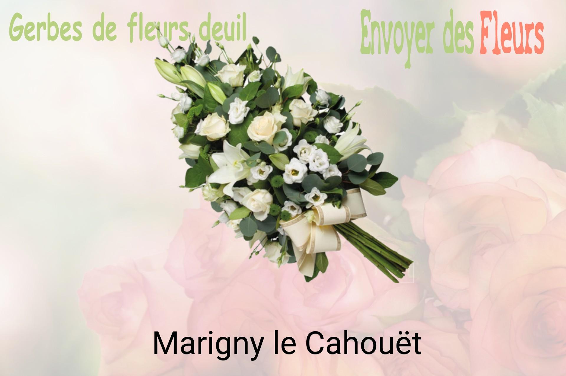 Gerbe de fleurs de deuil livrée à Marigny-le-Cahouët